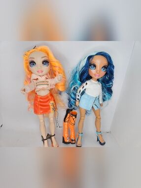 MGA Doll Rainbow High POPPY ROWAN and SKYLER BRADSHAW Lot Of 2 Dolls With Boots.